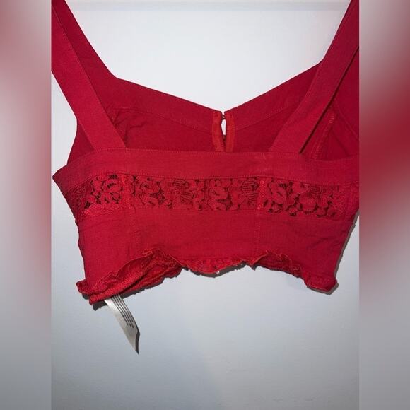 Free People Here I Go Lace Brami Red XS - Picture 7 of 7